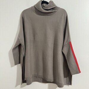 Mersea Womens Oversized Sweater One Size Brown Lagenlook Shawl Neck Poncho Top